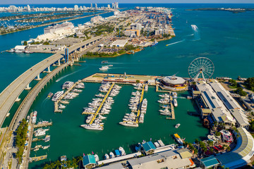 Sticker - Aerial photo Bayside Marketplace and Port Miami