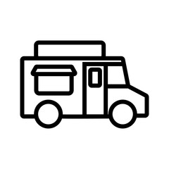 Wall Mural - Food truck Icon vector. Thin line sign. Isolated contour symbol illustration