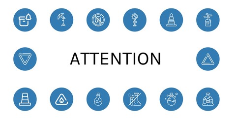 Poster - attention simple icons set