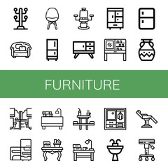 Canvas Print - Set of furniture icons