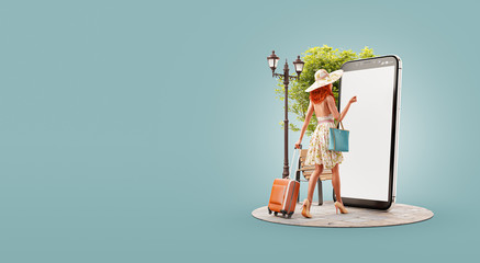 Unusual 3d illustration smart phone application