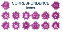 Editable 14 Correspondence Icons For Web And Mobile