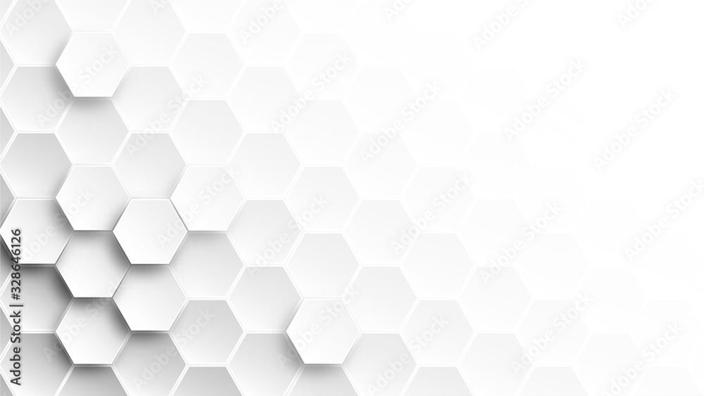 Abstract Hexagon wallpaper , white Background , 3d vector illustration ...