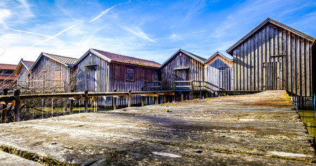 Sticker - old wooden boathouse