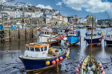 Mevagissey Harbor In Cornwall South West England