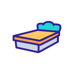 Wall Mural - A comfortable bed icon vector. Thin line sign. Isolated contour symbol illustration