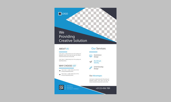 Corporate Flyer Layout with Graphic Elements	