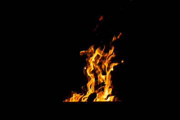 Danger fire on a dark background. Background from fire. Fire pattern can be used in design