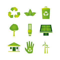 Poster - bundle of ecology set icons