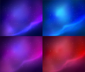 Wall Mural - Collection of outer space vector backgrounds