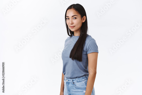 Fotomural Studio portrait attractive confident and stylish modern asian woman with long da
