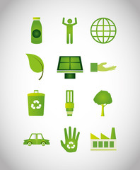 Poster - bundle of ecology set icons