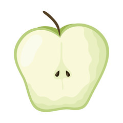 Sticker - half apple fresh fruit isolated icon