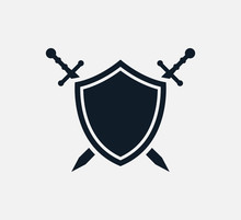 剣と盾のアイコン パブリックドメインのベクトル