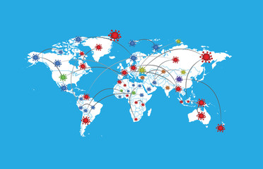 illustration vector graphic of alert corona virus outbreak with china,map and world map in the backg