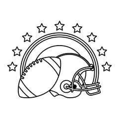 Sticker - american football sport helmet with balloon