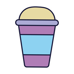 Wall Mural - disposable cup beverage food cartoon icon style design