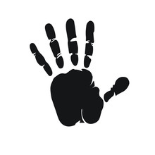 Hand Print Silhouette Human Body Fingers Vector