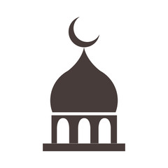 Wall Mural - mosque moon temple ramadan arabic islamic celebration silhouette style icon