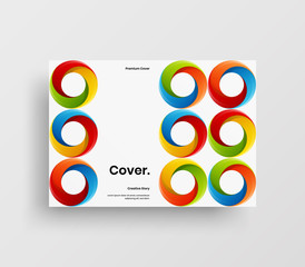 Creative business presentation vector A4 horizontal orientation front page mock up. Modern corporate report cover abstract geometric illustration design layout. Company identity brochure template.