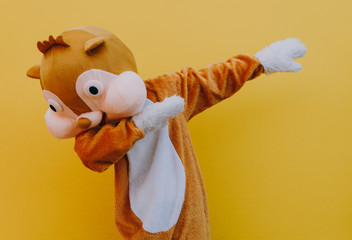 squirrel character mascot has a message for humanity. environmental concept about animal rights