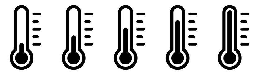 weather sign. temperature icon set. temperature scale symbol. warm cold symbol - stock vector.
