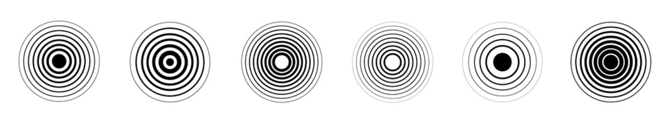 Poster - Radar icons set. Collection sonar sound waves. Radar icon. Sonar wave sign. Big set on the white background - stock vector.