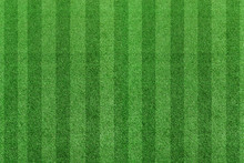 Top View Stripe Grass Soccer Field. Green Lawn Pattern Background