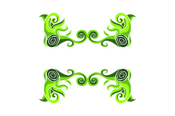 Green flora ornament border decoration