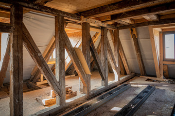 ery old building is completely gutted to be extensively restored