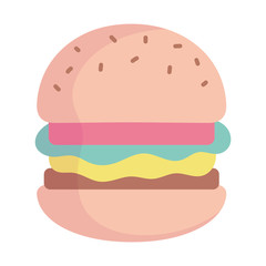 Poster - burger fast food cartoon icon style design