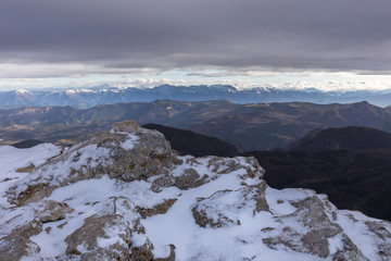 Poster - View of a winter landscape in the Drôme Provençale near Dieulefit