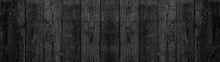 Old Black Grey Rustic Dark Wooden Texture - Wood Background Panorama Banner Long	