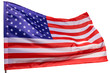 © Александр Кузьмин - American flag flying in the wind, isolated on a white background.