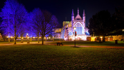 Wall Mural - Winchester Cathedral by night