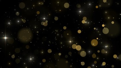 Wall Mural - golden glitter stars motion graphics