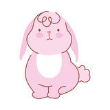 Fototapeta Dinusie - happy easter cute little rabbit cartoon season animal