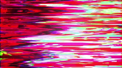 Poster - Glitch, pixel noise on the screen, computer generated. Bad Signal. Video damage. 3d rendering a digital background