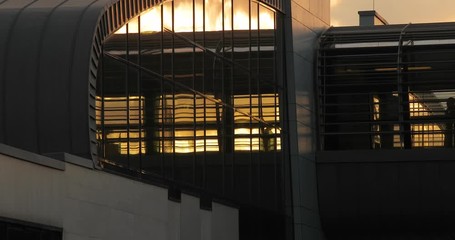 Canvas Print - People silhouettes rushing at a station overpass