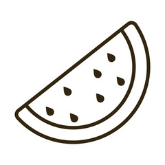 Poster - watermelon on white background, line style icon
