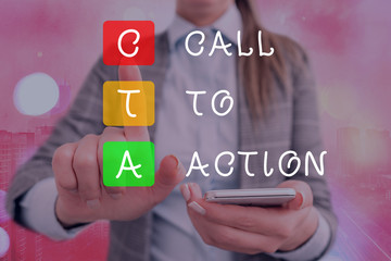 Fototapete - Handwriting text writing Cal To Action. Conceptual photo Calling to do Actions message. Encourage Start of Decision or inspire to do something. Move to advance Successful strategy