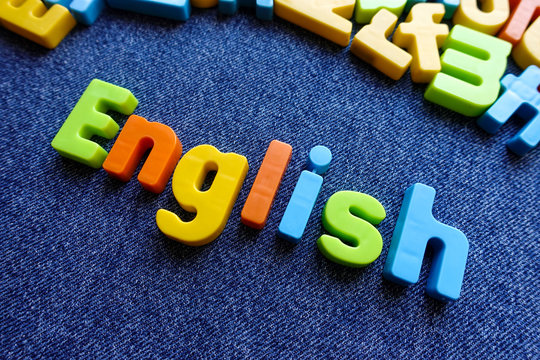 English with colorful letters. Education concept.