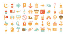 Ramadan Arabic Islamic Celebration Icon Set Tone Color Icon