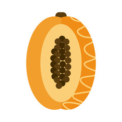 Poster - fresh and delicious pawpaw on white background