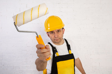 Painter at the construction site.