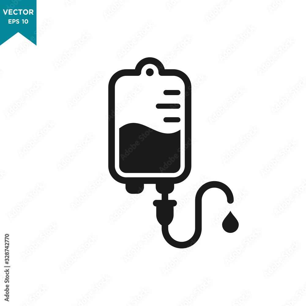 infuse icon in trendy flat style, blood bag icon, iv bag,intravenous ...