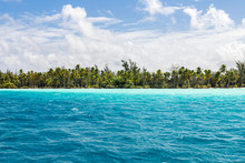 Blue Lagoon At A  Tropical Island In The South Sea