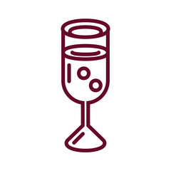 Poster - champagne glass icon, line style design