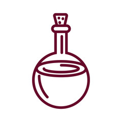 Poster - chemical flask with wine, line style design