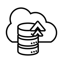 Sticker - cloud database seo icons in white background